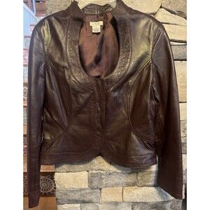 Cache Women's 100% Lamb Leather Size 12 Vintage Jacket
